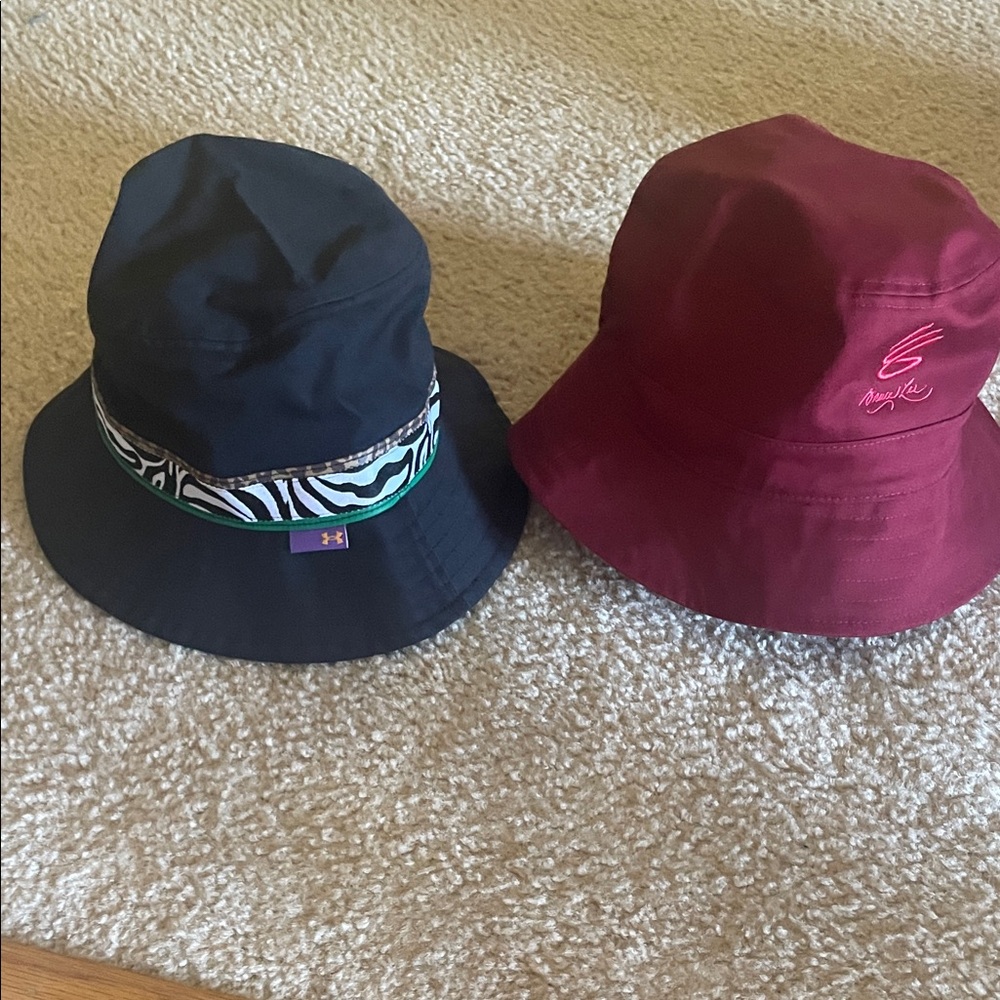 Under Armour Black and Burgundy Bucket Hats